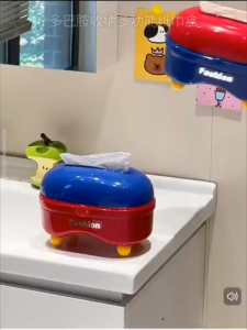 OHHDEER Kotak Tisu Dengan Tapak Simpanan Dulang | Spring Tissue Box with Storage Tray Organizer