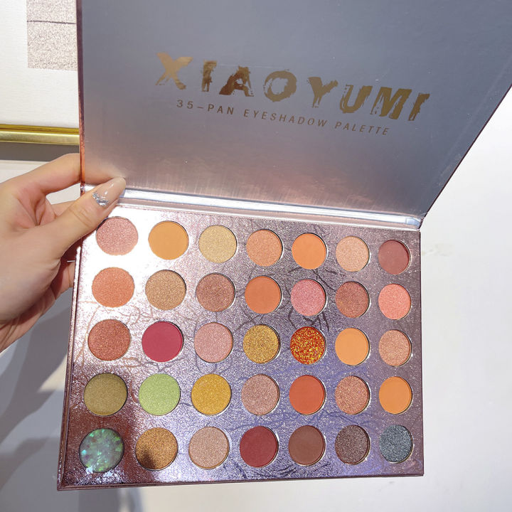 KISSMophy【35 Colors】 eyeshadow Makeup palette nude color matte eyeshadow with glitters set eyeshadow waterproof long lasting eye shadow palette set original Highly Pigmented Eye Shadow Glitter  Beauty Palette Matte Shimmer eye shadow multi-colored