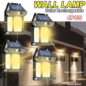 1/2/4 PCS Solar Wall Light with Motion Sensor Independently Used for Terrace Porch Garden Deck Fence