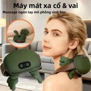 Máy Mát Xa Cổ Không Dây Ngón Tay Sinh Học Bắt Chước Bàn Tay Con Người Massage Nhào Nặn Để Giảm Đau Cổ Và Vai Khăn Choàng Thư Giãn Chạy Bằng Pin