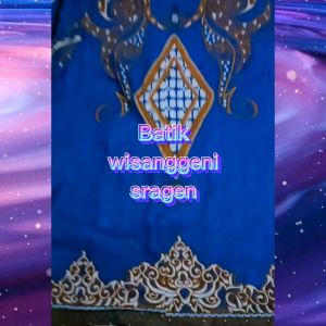 Baju Muslim Pria Dewasa  Kemeja Batik Lengan Panjang Pendek Setelan Sarung Celana Hem Cowok Baju koko Murah Terbaru Casual Formal Pakaian Adat Pria full furing Fashion Modern Batik Wisanggeni Solo Motif Permata Biru