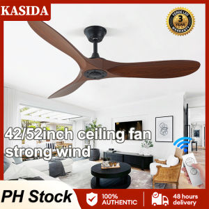 KASIDA 52inch big ceiling fan with light modern ceiling fan with remote control 6 gear wind ceilings fan dc motor silent ceiling fan heavy duty Industrial ceiling fan ceiling fan with led light for living room dinning room bedroom