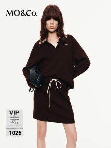 MO&Co. | Polo Neck Wool A-Line Two-Piece Dress