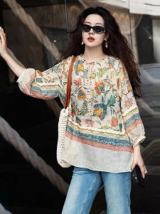SHANGSHA | Luxury Elegant Age-reducing Design Floral Shirt