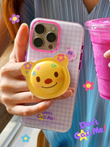 Original Sad Shop Butter Cookie Bear Magnetic Phone Case for  14 15 pro Max Full Cover Cute Plaid Design Durable Protective Shell