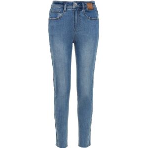 High Waist Fleece Lined Stretchy Slimming Jeans High Waist Nine Points Denim Pants Womens Spring New Style Cotton Blend Elasticity