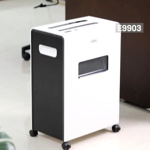 Deli Automatic Paper Shredder Machine Cutter 12 Sheets Office Supplies (23L) White E9903