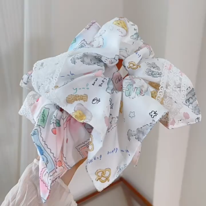 Cột tóc vuông satin sang chảnh ngọt ngào dây buộc tóc scrunchies phong cách Hàn Quốc dành cho nữ