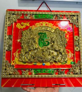 Bìa gỗ cặp song Ngựa treo block lịch 2026  tranh treo tường cao cấp ( 45x45 ).