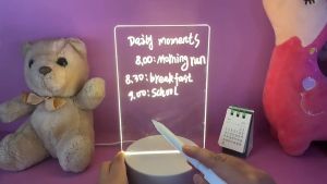 USB Note Board Lamp with Erasable Pen Led Night Light Desktop Decoration Night Lamp Creative Rewritable Acrylic