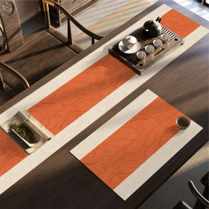 Thickened Chinese Style Tea Table Flag Luxury Tea Table Cloth Water Absorbent Tea Table Mat Long Strip Tea Flag Tea Stage