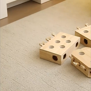 Wooden Pet Cat Toy Fun Whack A Mole Game Cute Pet Supplies Dog Supplies Indoor Outdoor Exercise Puzzle Toy