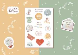 Sticker tự thiết kế - sticker sheet self love - hình dán sổ nhật kí bullet journal - unim040