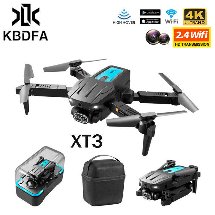 JDD【In stock】【Original Available】XT3 New Mini Obstacle Avoidance Folding UAVs 4K HD Aerial Photo Camera Optical Flow Positioning UAV Quadcopters Toy Gift