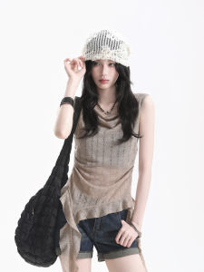 Áo Tank Top Dây Quai Lace Viền Bất Đối Xứng Phong Cách Tinh Tế