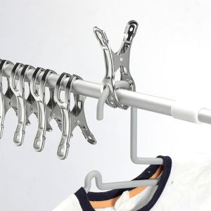 【On Sale】Large Clothes Pins Stainless Steel Sealing Clip Windproof Clothing Drying Hanger for Coat Pants Laundry Washing Metal File Clip