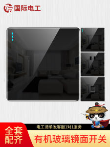 International Electrician 86 Type Switch Socket Panel Wall Glass For Home One Open with 5 Holes USB Switch Porous Double Clamp