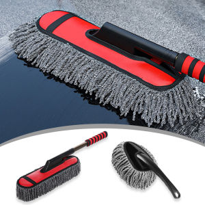 SEAMETAL Car Wash Mop Retractable Handle Dust Remover Wax Brush Microfiber Car Cleaning Kit Soft Hair Duster