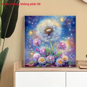 1 Mảnh Tranh Kim Cương 2D Phẳng Họa Tiết Hoa Phong Cách Hiện Đại Trang Trí Tường Phòng Ngủ & Phòng Khách Không Khung Kim Cương Tròn & Hình Dạng Đặc Biệt