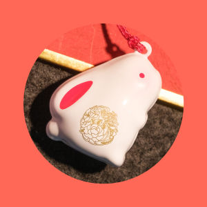 Cute Rabbit Charm Mobile Phone Chain Cartoon Lucky Bell Bag Pendant Future Bright Good Luck Happiness Golden Field Pool Brand