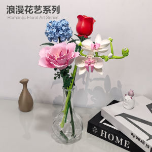 DIY Assembly Rose Lotus Flower Bouquet Series Building Blocks Gift for Girls Educational Birthday Toy from China