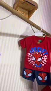 Stelan Harian Anak Laki-laki Lengan Pendek Motif Spiderman Lucu Usia 3-10 Tahun Bahan Katun Premium untuk Kenyamanan Maksimal