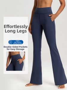 High Waist Yoga Pants Womens Thin Fitness Trousers Bell Bottoms Slimming Sportswear Outerwear Breathable Moisture Wicking