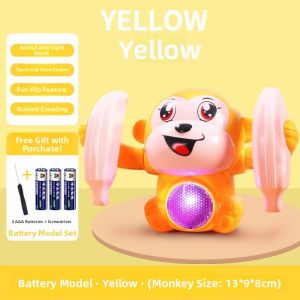 MONLEYTA | Interactive Light-Up Rolling Monkey Toy For Children Sound-Controlled Practice Looking Up And Crawling Baby Development Toy
