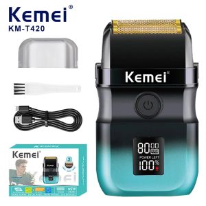 Kemei | Kemei KM-T420 Electric Beard Shaver LED Digital Display Screen Reciprocating Shaver Electric Shaver Mens Shaver