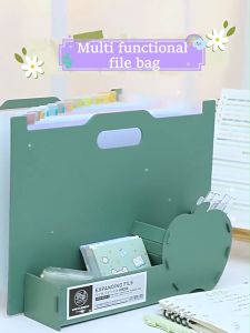 A4 File Organizer Box Desk Vertical Expanding Folder Document Holder for Office School Supplies