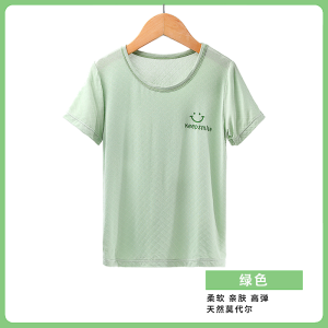 White Boys Summer T-shirt Ice Silk Thin Short Sleeve Breathable Childrens Modal Half Sleeve Clothing Casual round Neck Kids Top
