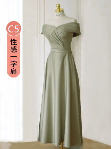 ชุดเจ้าสาวสีเทา ชุดราตรียาวผ้าซาติน ชุดราตรีสำหรับพี่สาว ชุดราตรีสุดหรูหรา ชุดราตรีสไตล์วิทยาลัย ชุดราตรีสุดหรูหรา