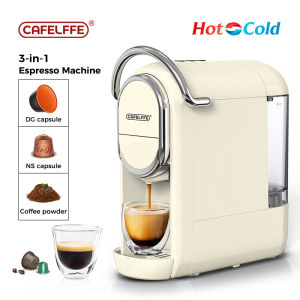 Cafelffe 19Bar Coffee Maker Cold/Hot Brew Coffee Machine 3 in 1 Espresso Machine for Dolce Gusto Capsule/Nespresso original Capsules/Ground Coffee