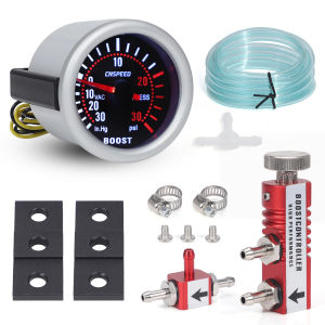 CNSPEED 2" 52mm Car LED Digital Turbo Boost Gauge 0-30 PSI / -30 to 0 In.Hg Vacuum + Adjustable Auto Turbo Boost Controller Kit