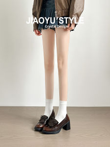 JIAOYU | Bow Design British Style Glossy Leather Loafers Pumps