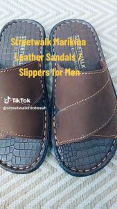 Streetwalk Footwear BIG SIZE Marikina Made Black Brown Leather Sandals for Men Leather Slippers Balat na Tsinelas Panlalaki Marikina Made Leather Slippers for Boys Indoor Outdoor Balat na Tsinelas Panlalaki (Item code: MDS-03)