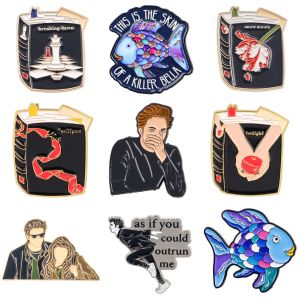 เข็มกลัดเคลือบเงา Twilight Enamel Pin ลาย THIS IS THE SKIN สำหรับติดเสื้อโค้ท รูปปลาหลากสี เข็มกลัดแฟชั่นสำหรับผู้หญิง เครื่องประดับติดปกเสื้อ ของขวัญสำหรับแฟนคลับ