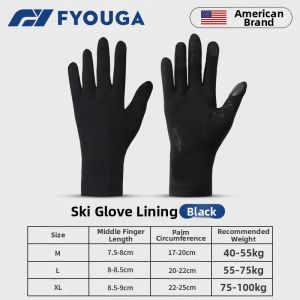 FYOUGA | Warm Touchscreen Compatible Quick-Dry Ski Glove Liner for Men Women and Children