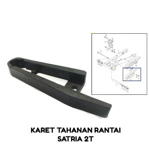 Karet Tahanan Rantai Satria 2T - Rubber Seat Seal Guard Bantalan Penahan Dudukan Pangkon Bracket Braket Peredam Penahan Rante Swing Arm Fork Forek Suzuki Satria 2 Tak Lumba Hiu