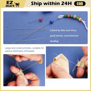 Beading Needles Pins Open Curved Needle Beads Bracelet Necklace Diy Jewelry Making Tools Handmade Beaded Threading Pin
