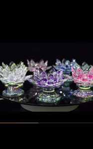 Lotus Flower Quartz Crystal Lotus Multicolor Tall Feet Lotus Candlestick Holder Purity Tall Feet Lotus Figurines Decor G