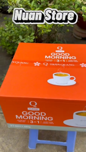 Cà phê sữa hòa tan good morning Trần Quang NUAN hòa tan 3 in 1 uống liền thùng 10kg 21 bịch
