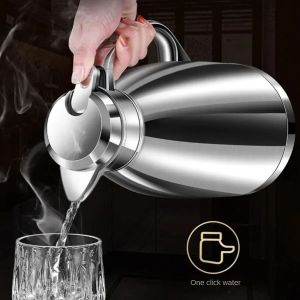 SUS304 Stainless Steel Roman Kettle Vacuum Insulated Kettle Coffee Kettle Household Kettle Large Capacity Teapot Camping Kettle