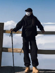 Mens Hiking Mountain Climbing Quick Dry Pants Black Samurai Suit Outdoor Climbing Workwear Casual Pants Youth Trend Brand