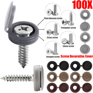 100PCS Screw Decorative Cover Multifunctional Screw Anti-rust Beautiful Cross Screw Cap Folding Buckle Button Protective Cover Nut Nail Cover Car Decorative Accessories 7 Colors