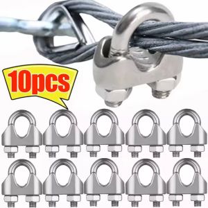 10PCS U Type M3 M5 Cable Clamp Wire Rope Fixing Clip Bolts Saddle Fastener Metal Heavy Duty 304 Stainless Steel Sling Fastener