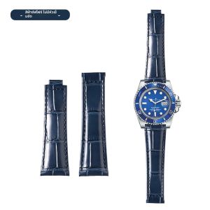 20 มม.สายนาฬิกาหนังแท้สำหรับ Rolex Water Ghost Submariner GMT DAYTONA Yacht Master สีดำสีเขียว Water Ghost นาฬิกาอุปกรณ์เสริม