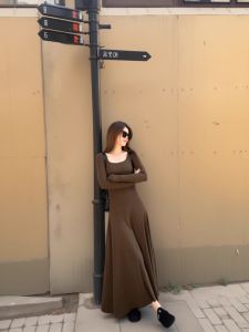 [270G Cotton Brushed] Autumn Paperman/Slim Looking High U Collar Minimalist New Arrival Big a Dress Autumn