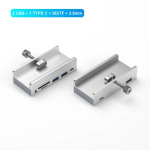 6 Ports Clip Style Docking Station USB 3.0 Hubs 5Gbps Transmission USB C Docking Station USB Splitter for PC Laptop Macbook