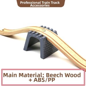 Wooden Train Track Extension Kit Wooden Railway Vehicle Road Track Building Blocks Childrens Wooden Assembly Toy Small